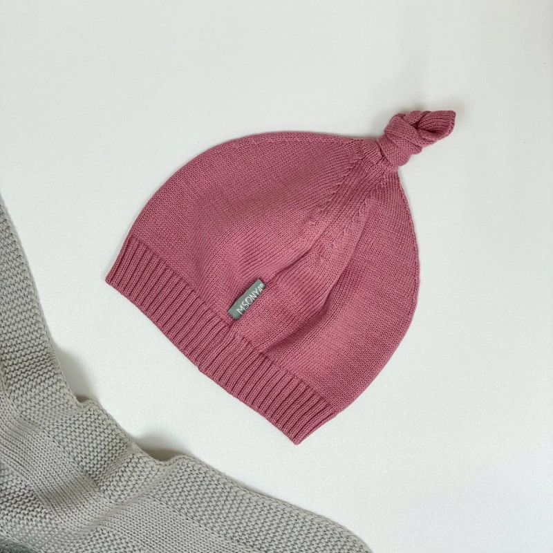 Шапка Msonya в'язана з помпоном 39 бургунді