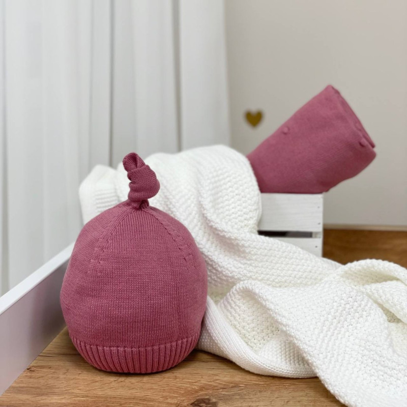 Шапка Msonya в'язана з помпоном 39 бургунді