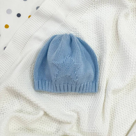 Шапка Msonya в'язана із зіркою 39 блакитний