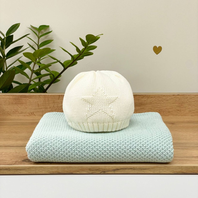 Шапка Msonya в'язана із зіркою 39 молочний