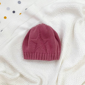 Шапка Msonya в'язана із зіркою 39 бургунді