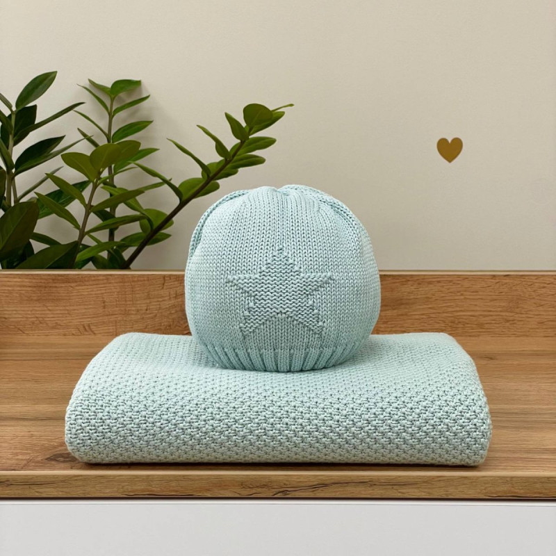 Шапка Msonya в'язана із зіркою 39 м'ятний