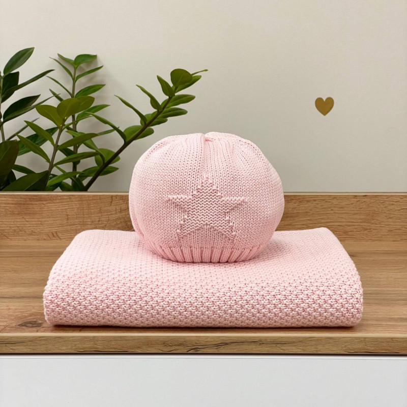 Шапка Msonya в'язана із зіркою 39 пудра