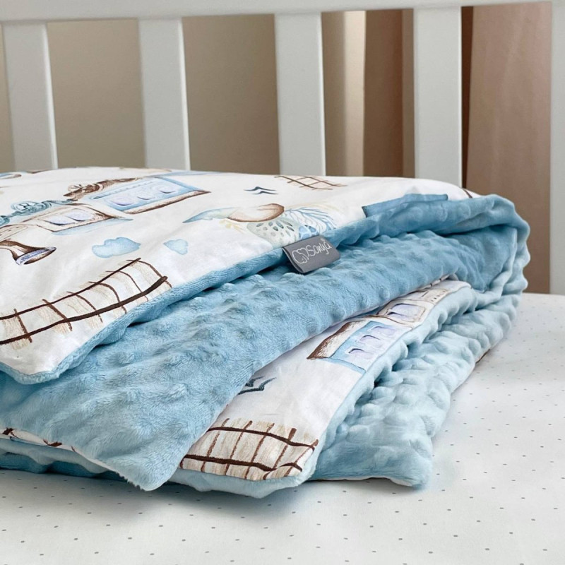 Плед Msonya Плюш Minky блакитний 80х100 +/2см