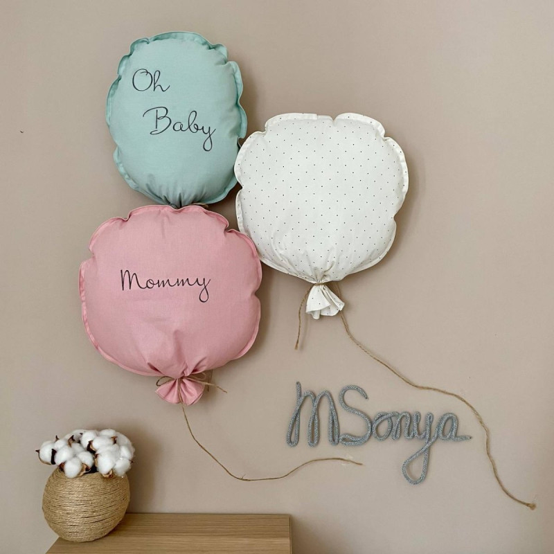 Постільна білизна Msonya Іграшка кулька овал з вишивкою Oh блакитний