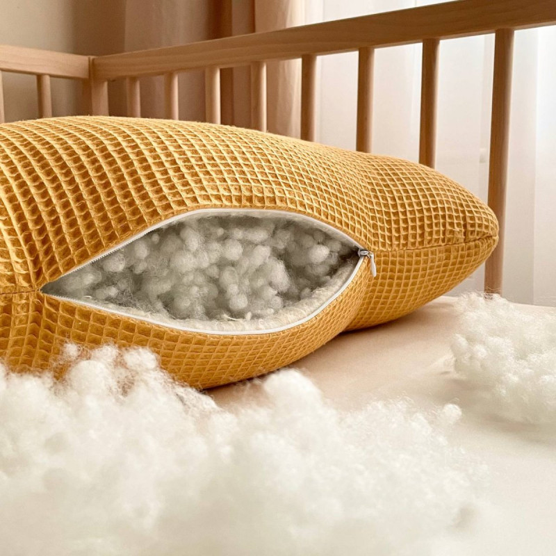 Подушка Msonya Хмаринка вафля гірчиця