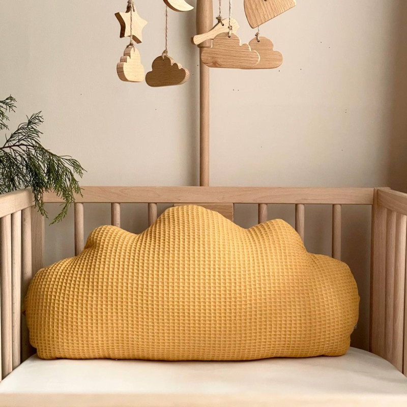 Подушка Msonya Хмаринка вафля гірчиця