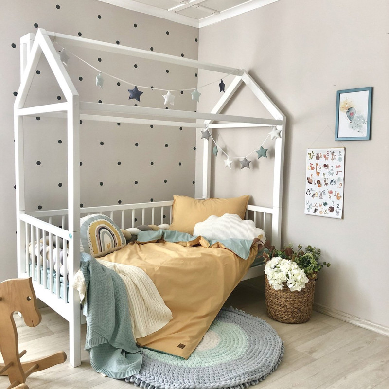 Постільна білизна Msonya підлдіток поплін гірчиця/м'ята