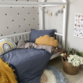 Постільна білизна Msonya підлдіток поплін сірий/джинс