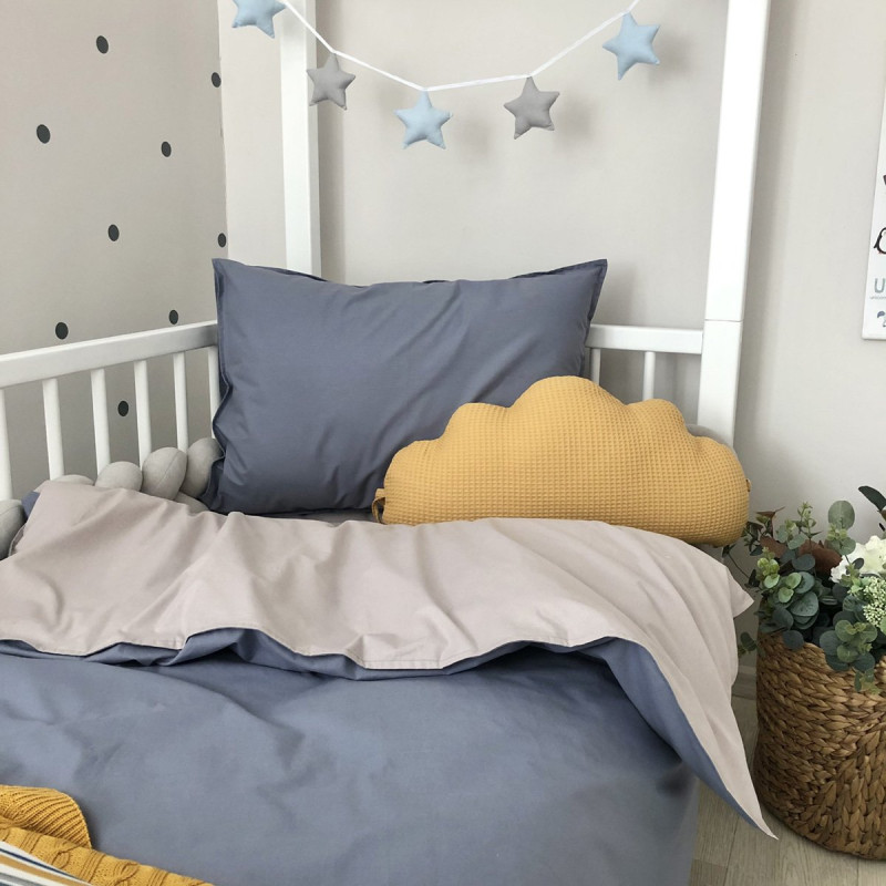 Постільна білизна Msonya підлдіток поплін сірий/джинс