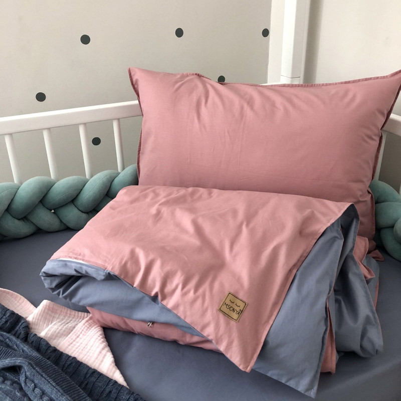 Постільна білизна Msonya підлдіток поплін ягода/джинс