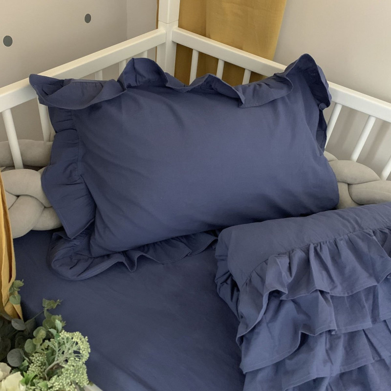 Постільна білизна Msonya підліток варенка з рюшем синій