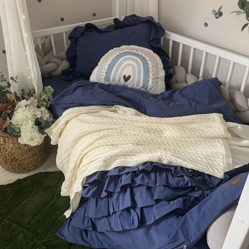 Постільна білизна Msonya підліток варенка з рюшем синій