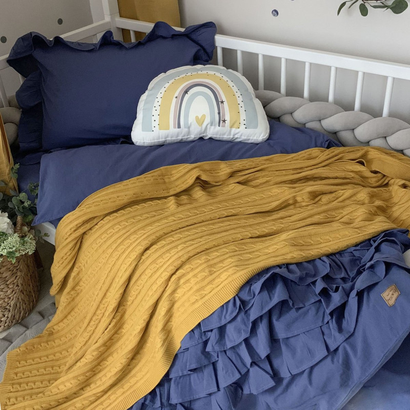 Постільна білизна Msonya підліток варенка з рюшем синій