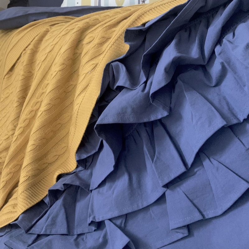 Постільна білизна Msonya підліток варенка з рюшем синій