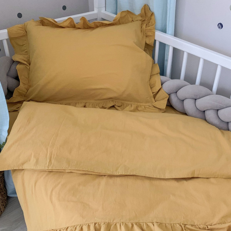 Постільна білизна Msonya підліток варенка з рюшем гірчиця