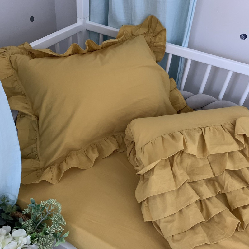 Постільна білизна Msonya підліток варенка з рюшем гірчиця