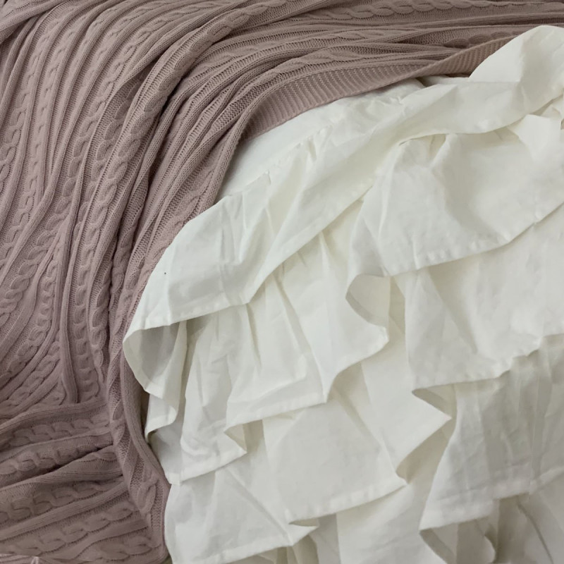 Постільна білизна Msonya підліток варенка з рюшем молочний