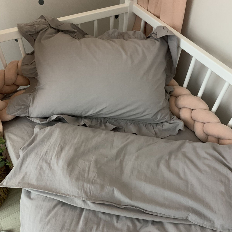 Постільна білизна Msonya підліток варенка з рюшем сірий