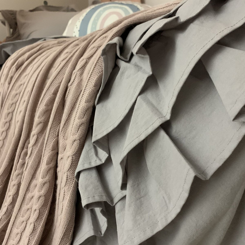 Постільна білизна Msonya підліток варенка з рюшем сірий