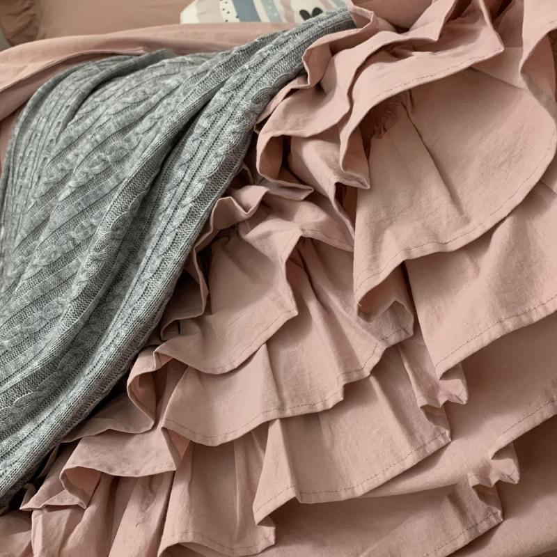 Постільна білизна Msonya підліток варенка з рюшем пудра