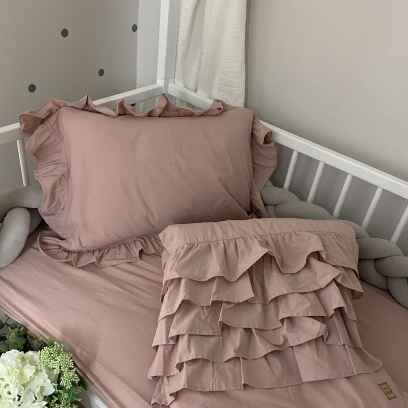 Постільна білизна Msonya підліток варенка з рюшем пудра