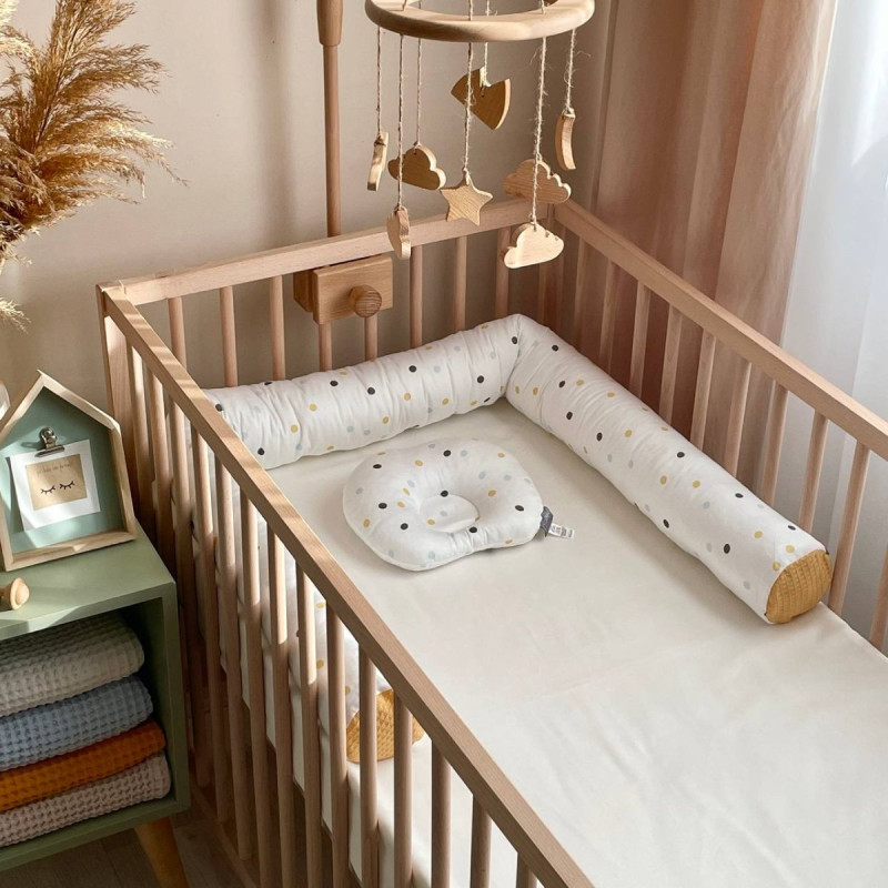 Подушка Msonya Валик Nordic Горошки гірчиця