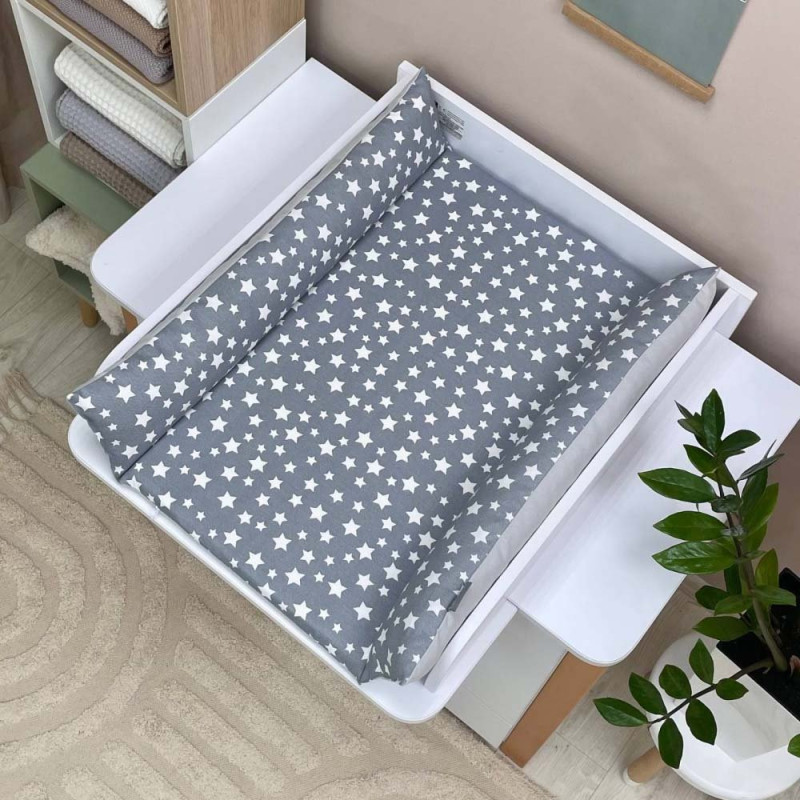 Сповивальний матрац Msonya водонепроникний 40х70 см Зірки білі на графіті