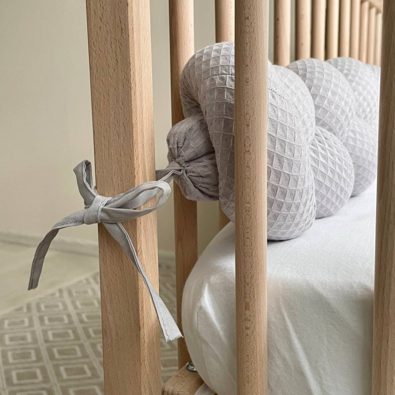 Подушка Msonya Коса вафля сірий