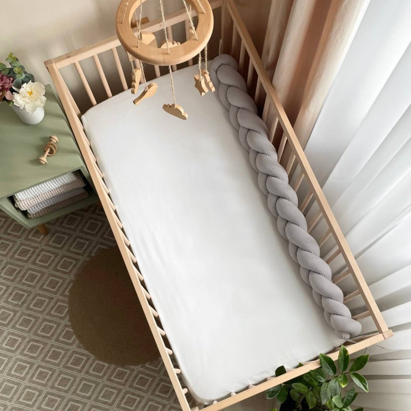 Подушка Msonya Коса вафля сірий