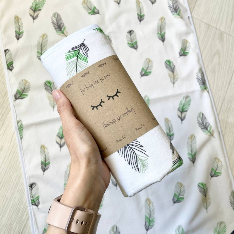 Пелюшка Msonya непромокаюча фланель Перо м'ята