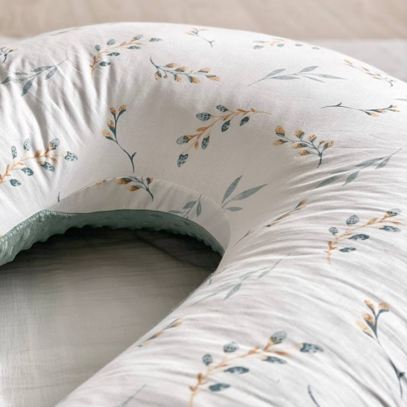 Подушка Msonya Minky/поплін Гілочки котики м'ята