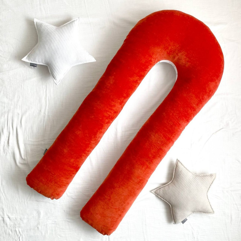 Подушка Msonya велюр/поплін Трикутники теракот