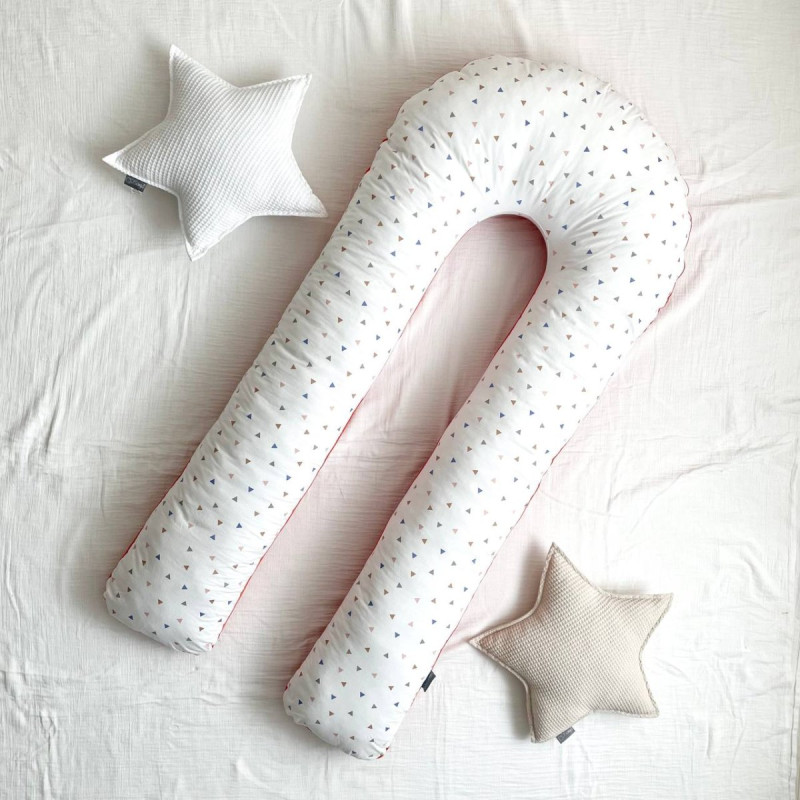 Подушка Msonya велюр/поплін Трикутники теракот