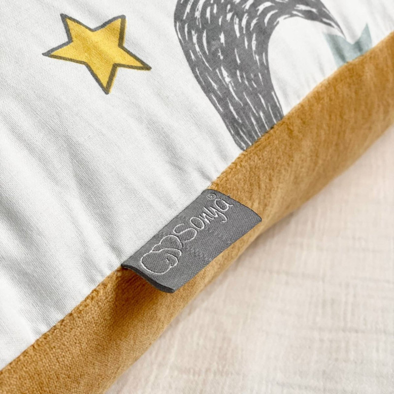 Подушка Msonya велюр/поплін Арт зірки гірчиця