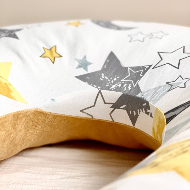 Подушка Msonya велюр/поплін Арт зірки гірчиця