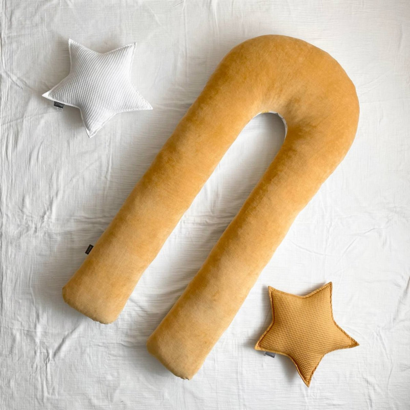 Подушка Msonya велюр/поплін Арт зірки гірчиця