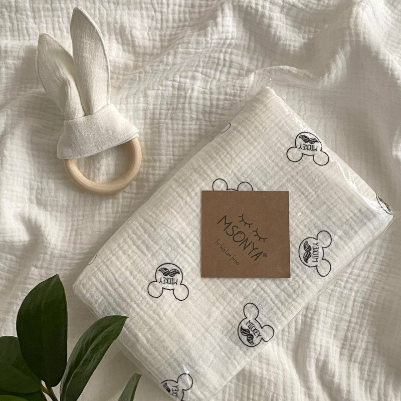 Пелюшка Msonya муслін Міккі Маус з вусами 95х135