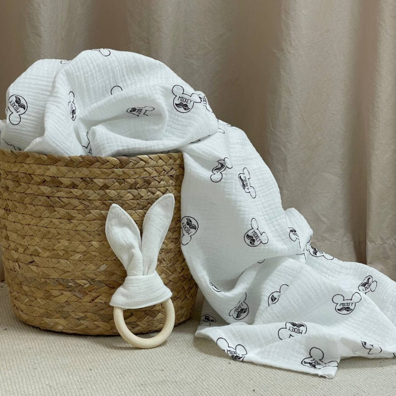 Пелюшка Msonya муслін Міккі Маус з вусами 95х135