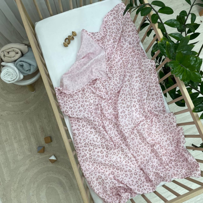 Пелюшка Msonya муслін Леопард на рожевому 95х135