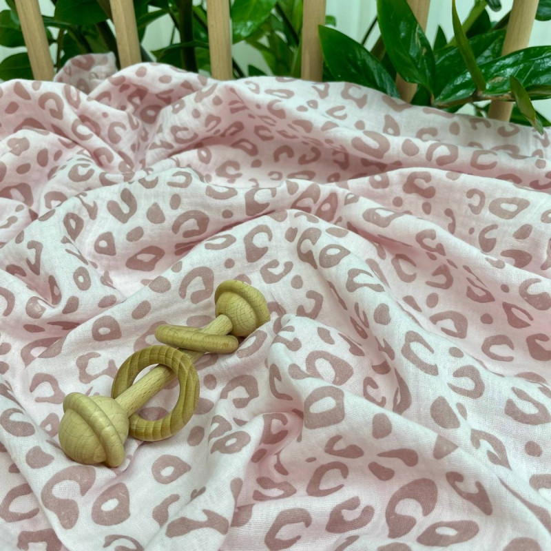 Пелюшка Msonya муслін Леопард на рожевому 95х135