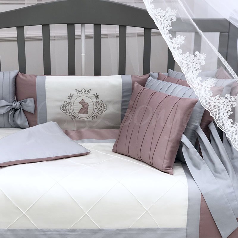 Постільна білизна Msonya комплект Royal, 7 одиниць пудра