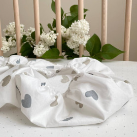 Постільна білизна Msonya Простирадло у візочок сердечка бежеві