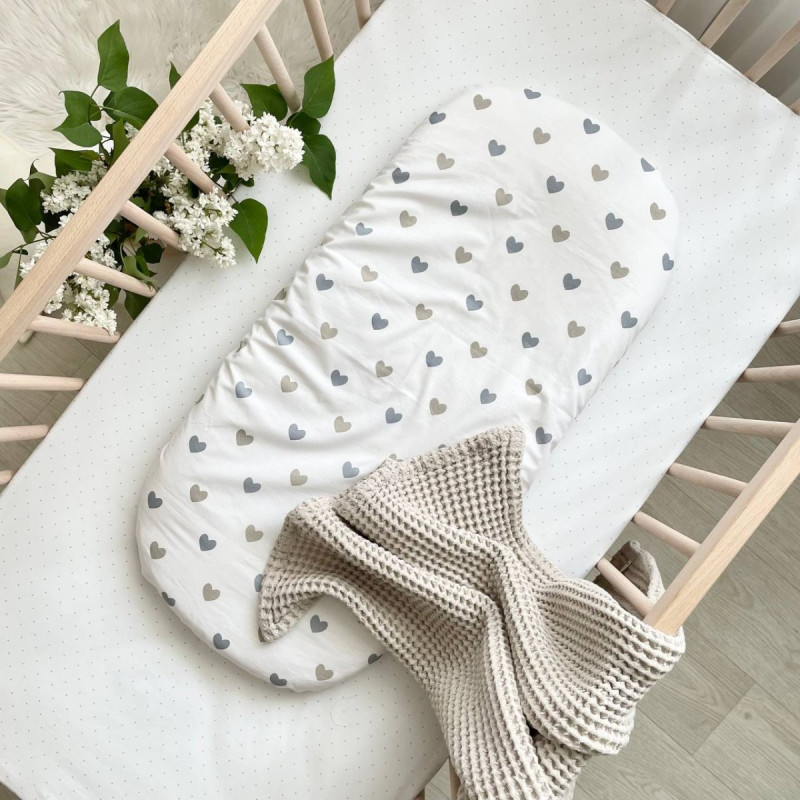 Постільна білизна Msonya Простирадло у візочок сердечка бежеві