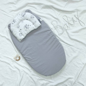 Постільна білизна Msonya Простирадло у візочок сіре