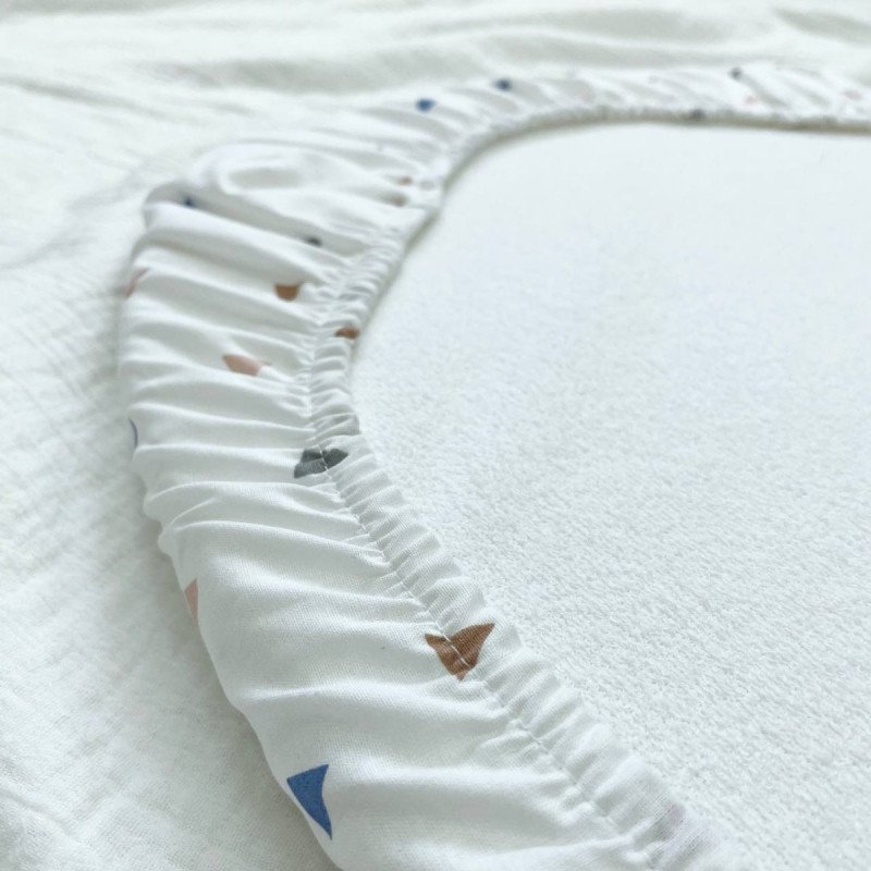 Постільна білизна Msonya Простирадло у візочок трикутники теракот