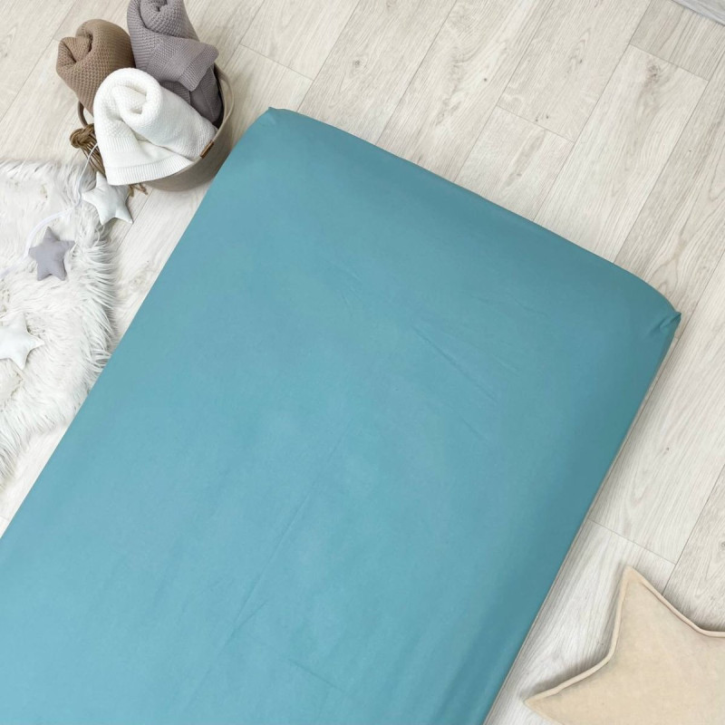 Постільна білизна Msonya Простирадло однотонне аквамарин