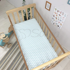 Постільна білизна Msonya Простирадло дитяче 60х120 см зигзаг м'ятний