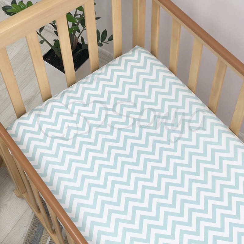 Постільна білизна Msonya Простирадло дитяче 60х120 см зигзаг м'ятний