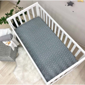 Постільна білизна Msonya Простирадло дитяче 60х120 см зірка біла на графіті